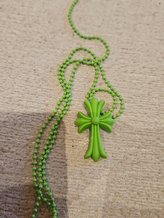 Chrome Hearts Other - Chrome Heards Silicone Green Cross Necklace 30"